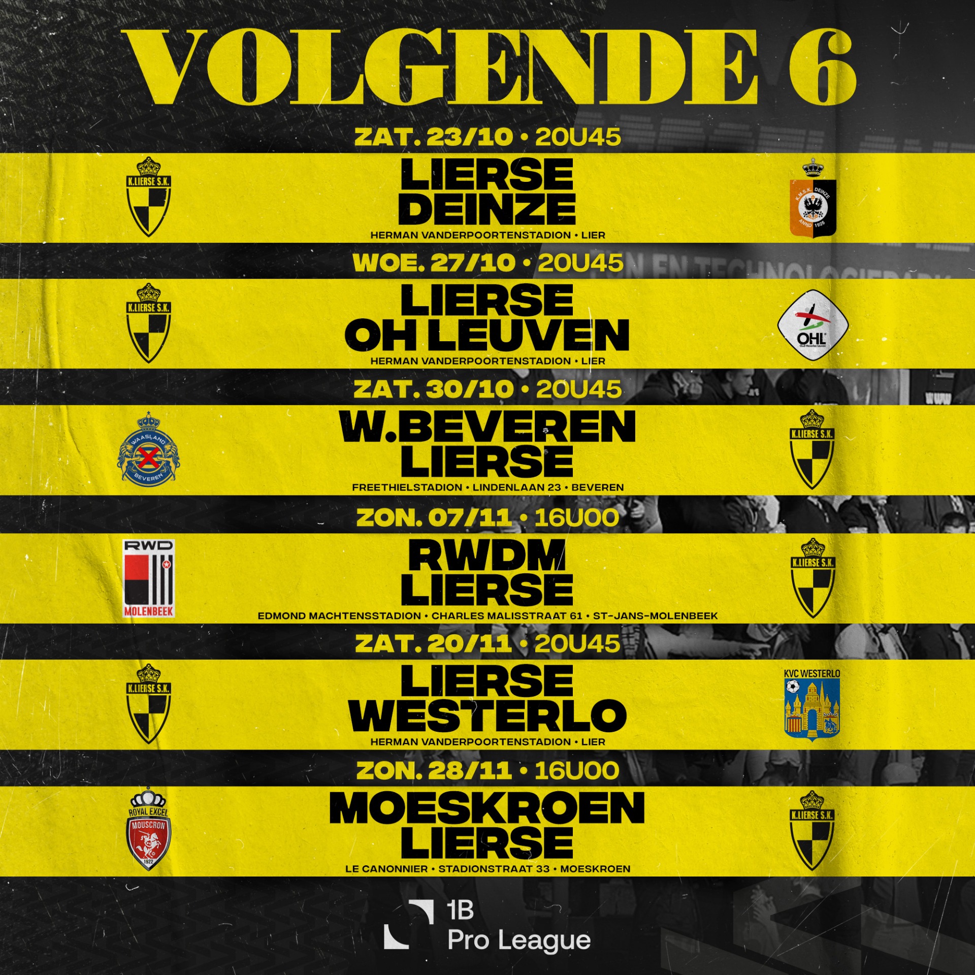 Update kalender  Lierse